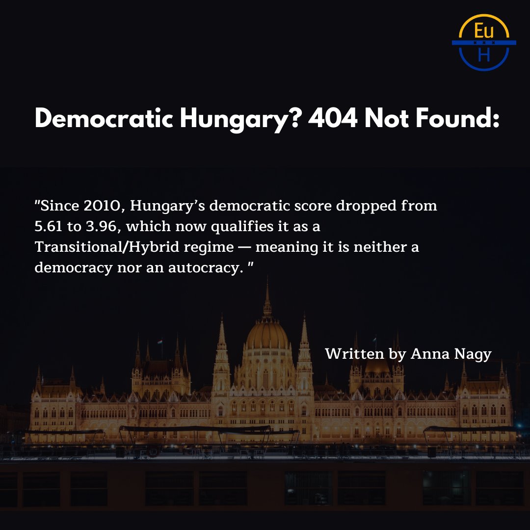 I wrote an article about the possible explanations behind #Hungary's democratic score extensive drop since 2010. The Democracy Index used was taken from Freedom House's Nations in Transit comparative study. europeanhorizonsamsterdam.com/post/anna-nagy…
