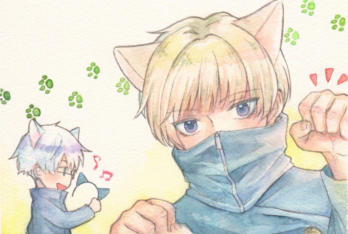 シキ 棘くん 五条先生はみんなに猫耳配ってる 呪術廻戦ファンアート 狗巻棘