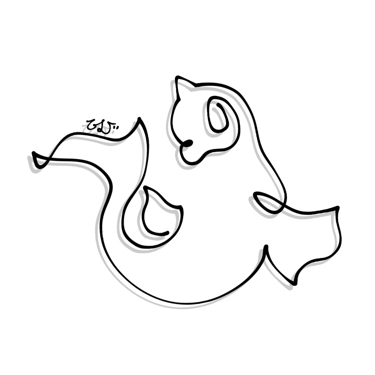ひなび お題箱から ジュゴン Dewgong ポケモン一筆描き ひなび お題箱から ジュゴン Dewgong ポケモン一筆描き
