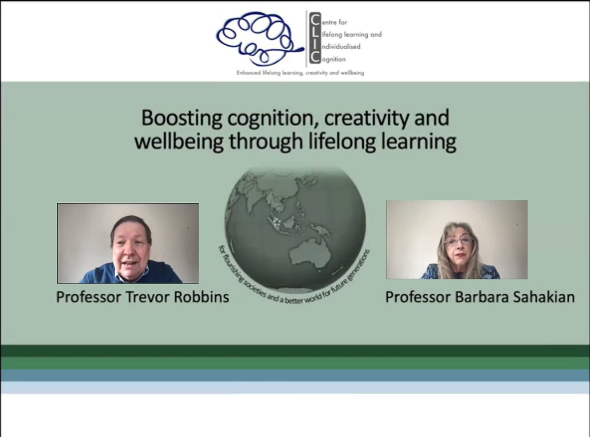 NTU-MIND (@ntu_mind) on Twitter photo We now switch gears to the Public Lecture delivered by Barbara Sahakian (<a href="/BJSahakian/">Barbara Sahakian</a>) and Trevor Robbins from <a href="/Cambridge_Uni/">Cambridge University</a> on "Boosting cognition, creativity and wellbeing through lifelong learning"
#CLICLaunchEvent We now switch gears to the Public Lecture delivered by Barbara Sahakian (<a href="/BJSahakian/">Barbara Sahakian</a>) and Trevor Robbins from <a href="/Cambridge_Uni/">Cambridge University</a> on "Boosting cognition, creativity and wellbeing through lifelong learning"
#CLICLaunchEvent