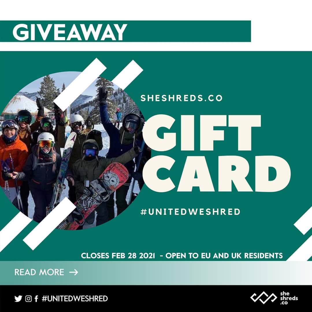 Giveaway alert ⚠ for EU and UK residents on our Instagram! Check it out! @sheshredsco #unitedweshred #InstantWin #Giveaways #giveawaytime #ssjamboree21 #sheshredsco #jointhemovement