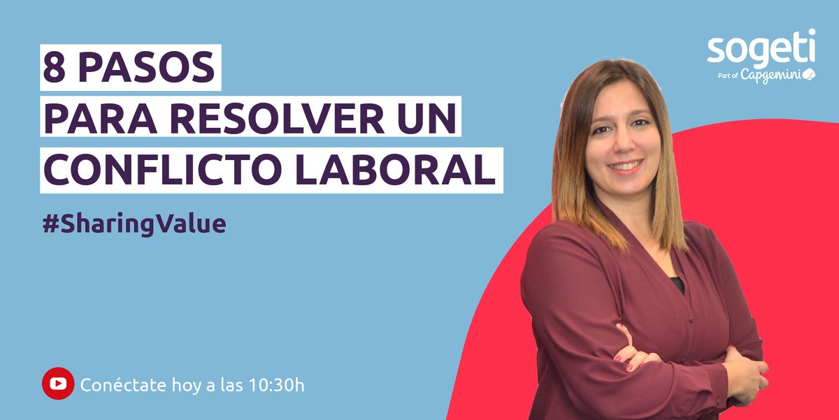 SogetiSpain's tweet image. Si vas a hacer un break para tomarte un ☕, qué mejor que escuchar este nuevo #SharingValue donde hablaremos de qué pasos seguir y qué tener en cuenta a la hora de resolver un conflicto laboral.
En 15&apos; nos vemos aquí 👉 bit.ly/2RPU3Yo
#SogetiValueMakers #softskills