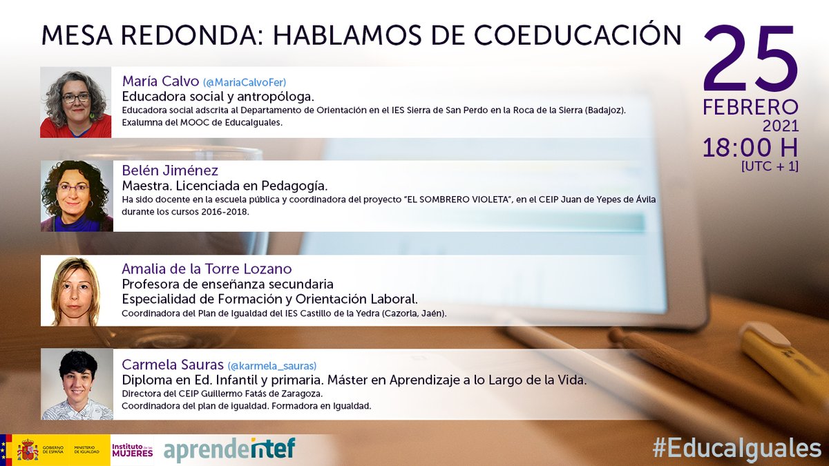 BelenaVeleta's tweet photo. Te esperamos mañana en el evento de #Educaiguales y #DirectoINTEF “Hablamos de Coeducación”. Puedes verlo en directo en: https://t.co/OShUjsiuke https://t.co/afcDOqLSmO