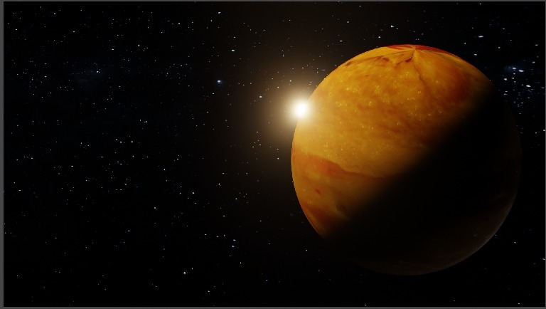 profey's tweet image. Learning some Blender 3D, thought it would be a good idea to turn a photo of my delicious red pepper and goat's cheese omelette into a planet texture map