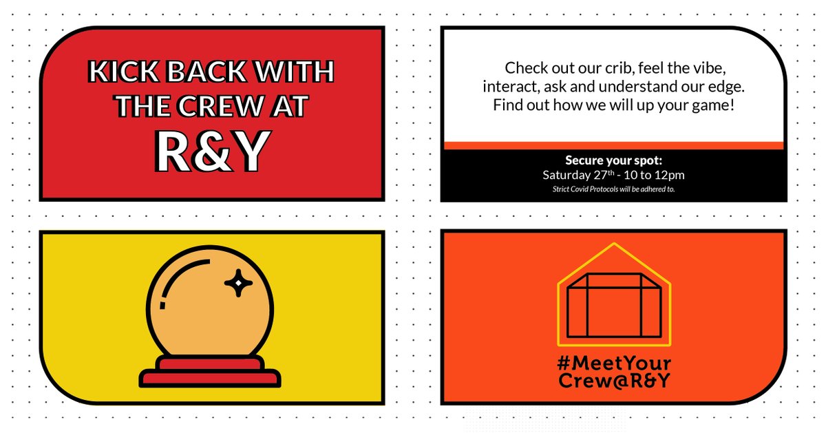 If you missed our Open Day this past Saturday, here’s another opportunity for you to come and see what we’re all about. We'd love to meet you!
To RSVP drop us an email on fulltime@redandyellow.co.za with your name, surname and contact number to secure your spot! @meetyourcrew