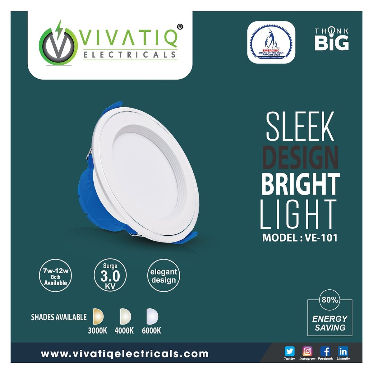 VivatiqEl's tweet image. #Vivatiqelectricals #vivatiqdownlight  #7watt #12watt 

VIVATIQ LED DOWNLIGHT 
Model: VE 101
Available 7watt and 12watt 
3 colors , 6500k , 4000k , 3000k