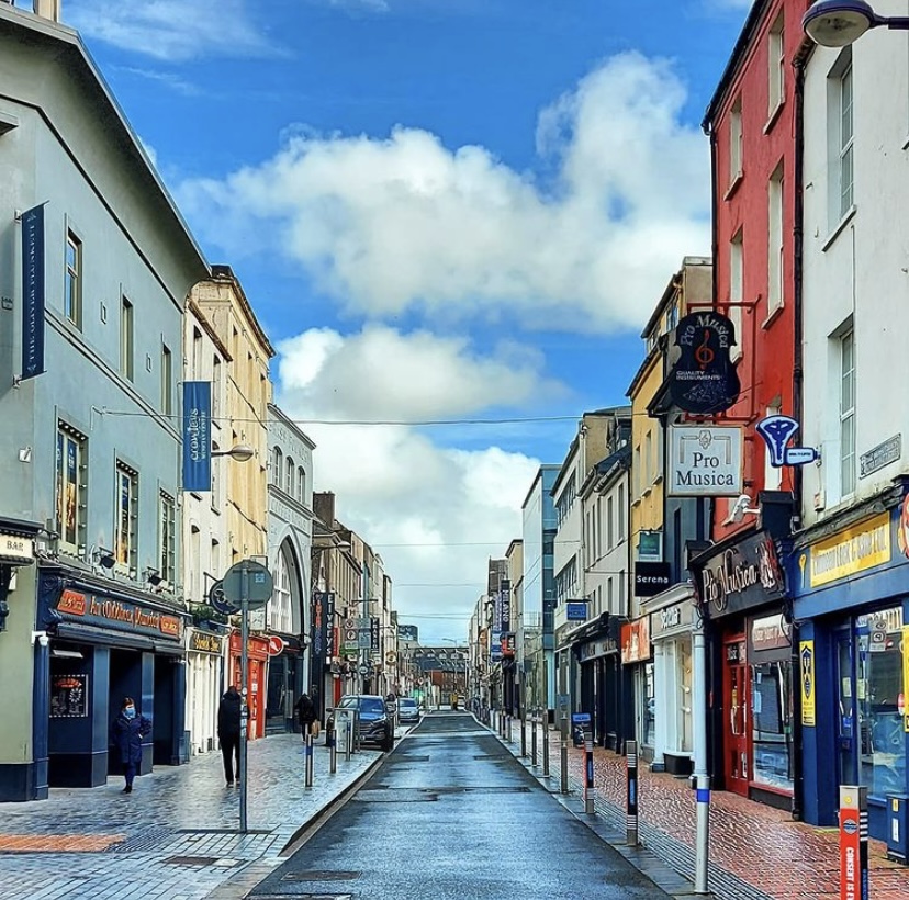 Oliver Plunkett Street, Cork City quiet in lockdown Photo Instagram ouririshhome Ireland visitireland cork