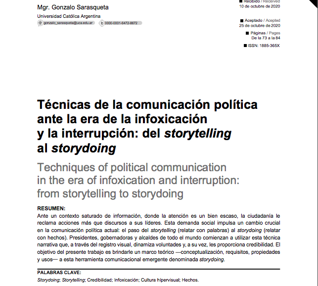 gogosarasqueta's tweet photo. Recién salido del horno: "Técnicas de la comunicación política ante la era de la infoxicación y la interrupción del storytelling al storydoing". Paper para la revista de comunicación de la Universidad Francisco de Vitoria de Madrid . 
https://t.co/kn0aZ8g7Mf https://t.co/wIWqSXzzfR