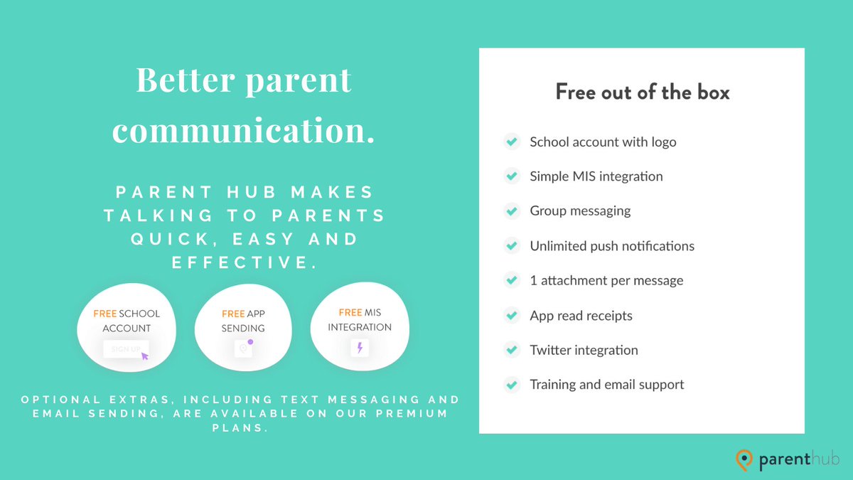 Join the hundreds of #schools, #academies and #trusts already using Parent Hub. Checkout our reviews bit.ly/3aMrmFG🚀
 
Find out how you can message #parents for #free as well as our optional extras, including text messaging and email sending #teachers #schoolsreopening
