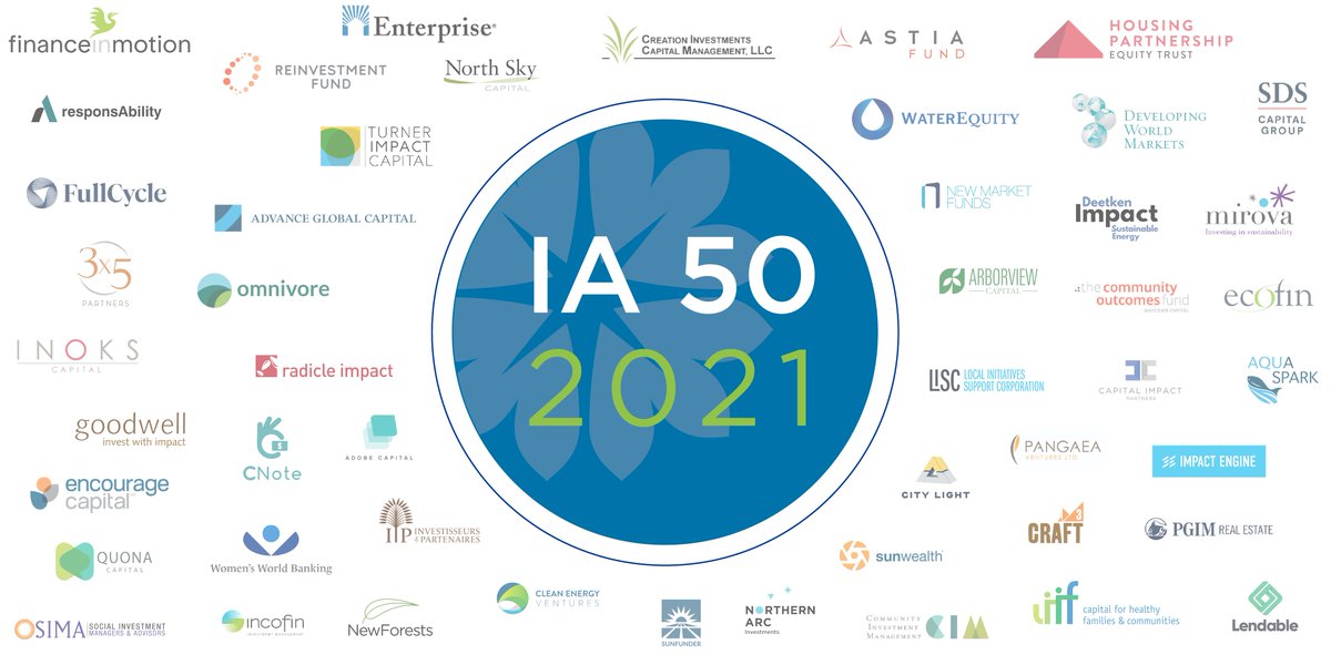 ImpactAssets's tweet photo. Announcing the ImpactAssets 50 2021! The 10th edition of the #IA50 showcases experienced and emerging #impinv fund managers committed to generating positive impact. Explore a wide range of firms across geographies, impact areas and asset classes: https://t.co/fbbpru73lO https://t.co/rke5JJNicy
