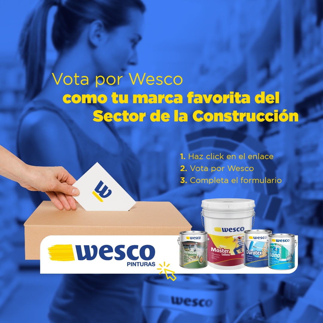 Somos los líderes en la fabricación de pinturas en Ecuador, vota por nosotros aquí ➡ bit.ly/concursoWesco y ganemos en el ranking del Sector de la Construcción de Ekos 2021 💪😉 #WescoPinturas