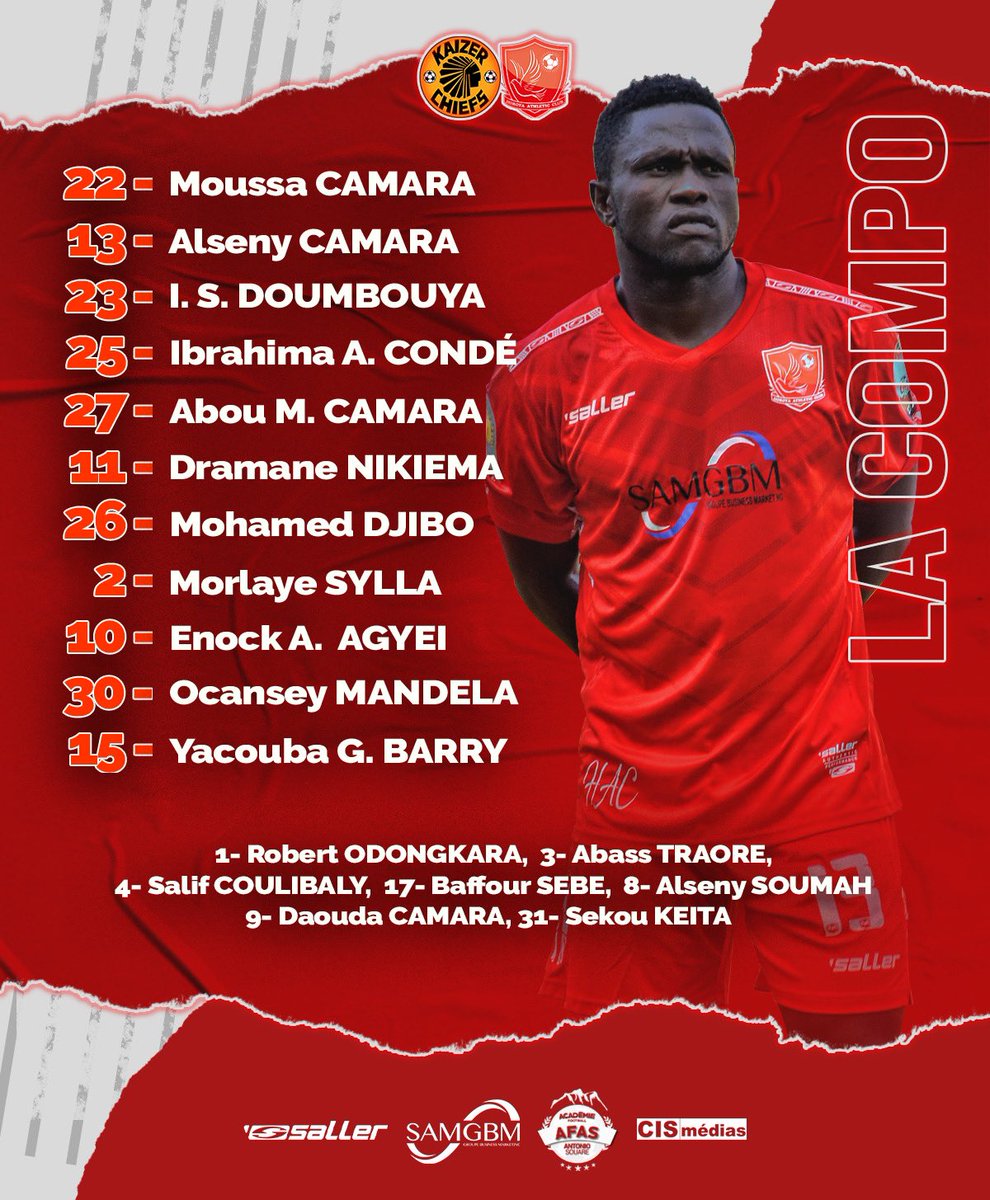 HACofficiel's tweet photo. 📋 La Compo du HAC❗️
#TotalCAFCL #ChiefsHAC #KCHAC
#PanafricanTeam 🔴⚪️ https://t.co/GTTinBwXz1