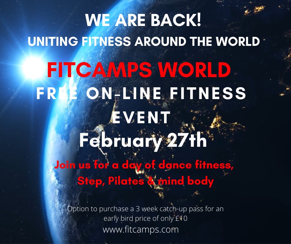 lydiafitcamps's tweet photo. FitCamps World Event Online Day February 27th 3 week catch-up pass early bird �10 https://t.co/gXTXLfPYcD https://t.co/1hCPWEP1Ny