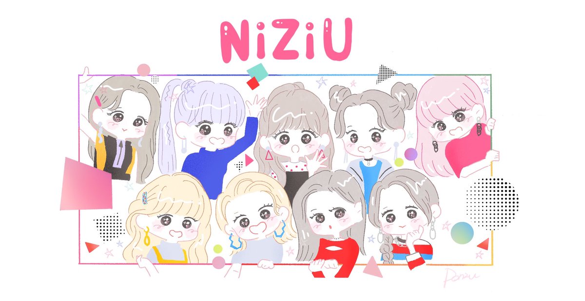 Ponzu Niziulab の衣装で描きました ポップな色合いかわいい 待ち受けもよければ使ってください Niziu Niziufanart Poppin Shakin Softbank Niziulab イラスト