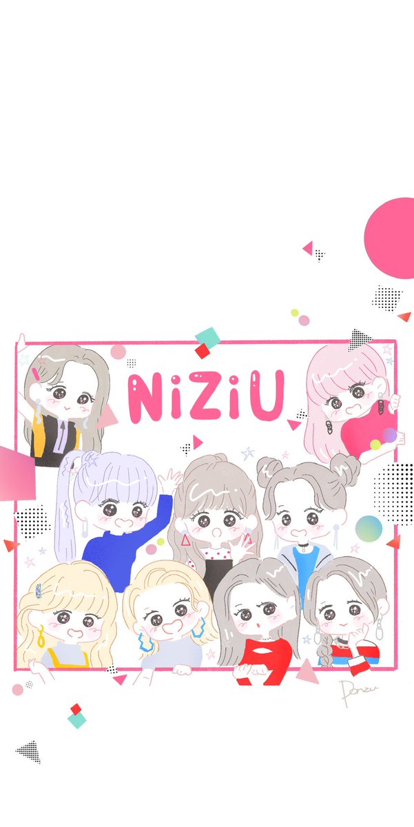 Ponzu Niziulab の衣装で描きました ポップな色合いかわいい 待ち受けもよければ使ってください Niziu Niziufanart Poppin Shakin Softbank Niziulab イラスト