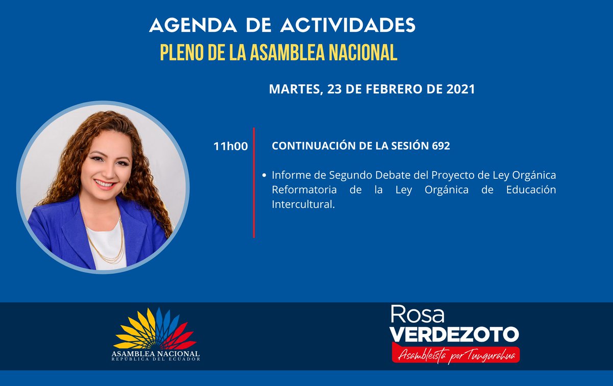 HOY || en el #PlenoVirtual de la <a href="/AsambleaEcuador/">Asamblea Nacional</a> continuamos con el debate de la #LeyEducaciónIntercultural