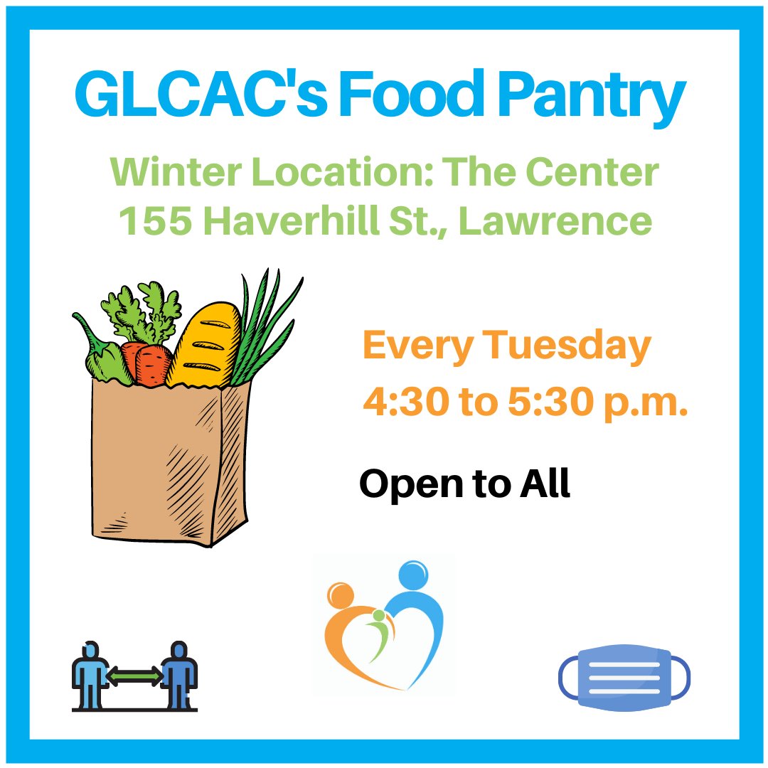 Our Food Pantry is open today. 
Stop by every Tuesday from 4:30 to 5:30 p.m. at The Center, 155 Haverhill St. in Lawrence. 
The pantry is open to the public.