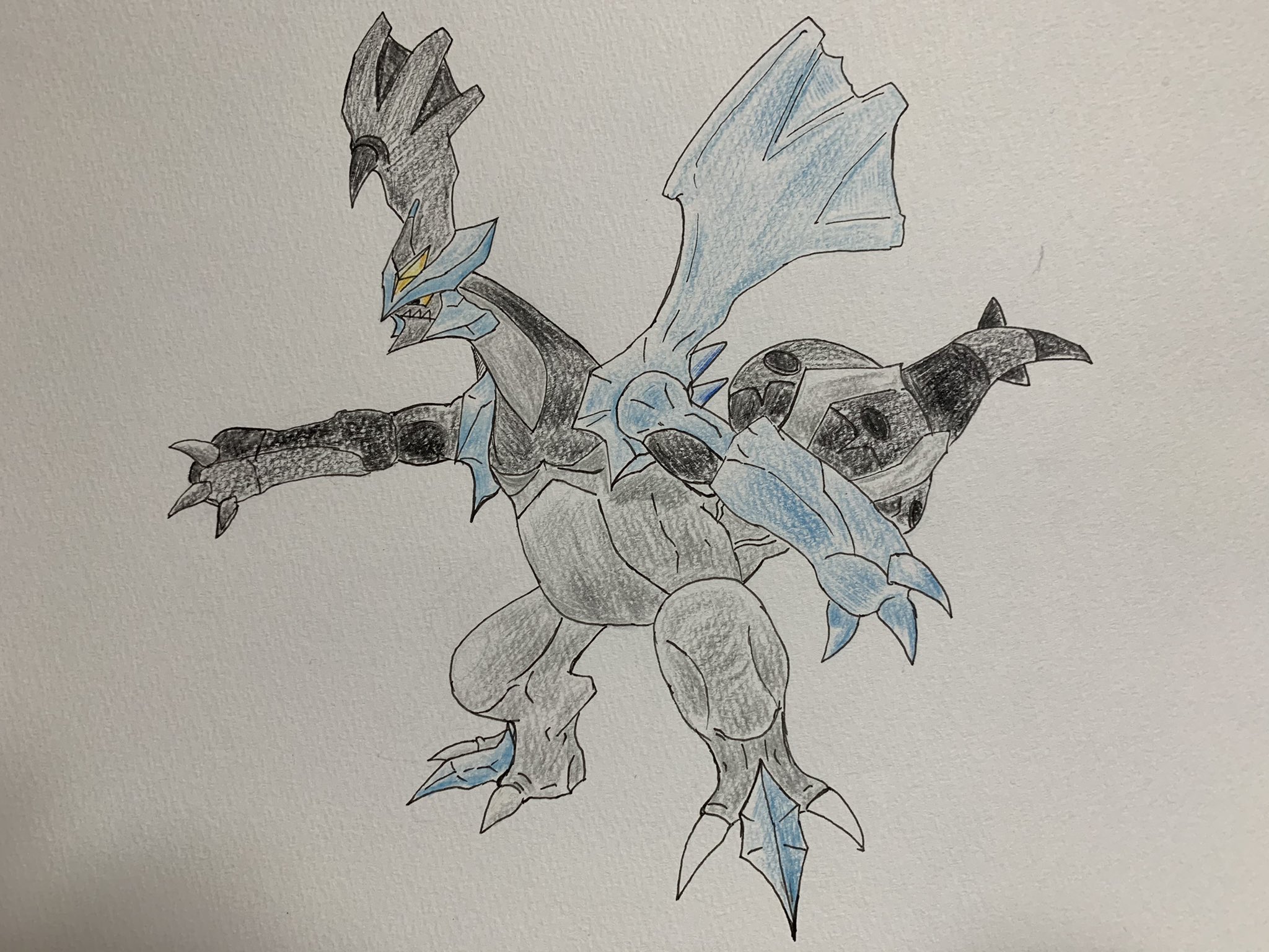 あき きりりん Sur Twitter 前に描いたブラックキュレム やっと塗りました だいぶモノクロな塗り絵でした笑 T Co Cb8haif4ri Twitter