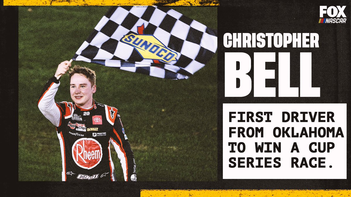 A win for Christopher Bell, Joe Gibbs Racing and the state of Oklahoma. https://t.co/7fwpw0clm9