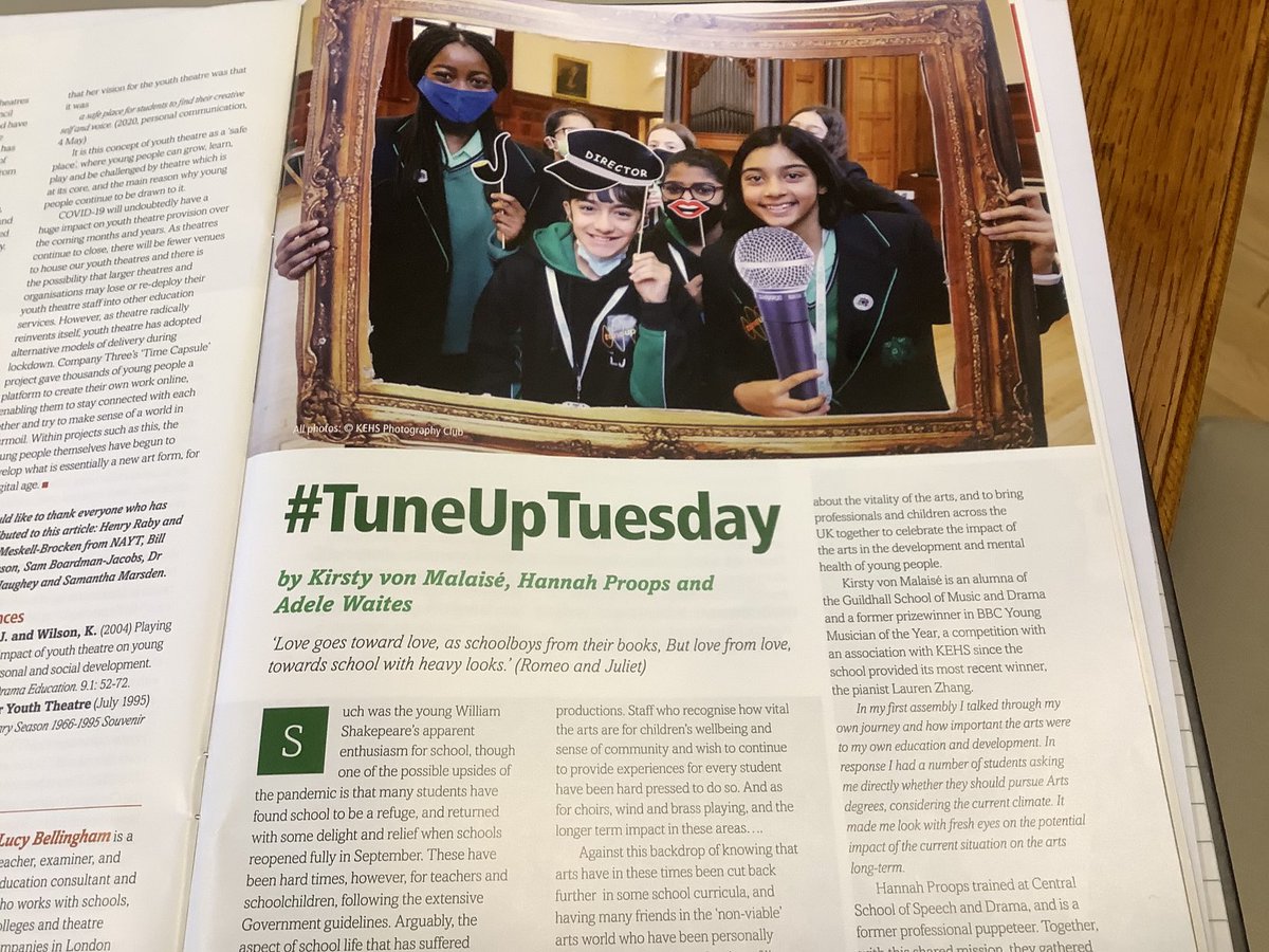 TuneupArts's tweet image. Great to see this write-up outlining the mission and success of #TuneUpTuesday in the Spring ⁦@National_Drama⁩ magazine ⁦@KEHSBham⁩ ⁦@KMalaise⁩ ⁦@stinton_adele⁩ ⁦@schoolsofkevi⁩ ⁦@GSAUK⁩ ⁦@ISC_schools⁩