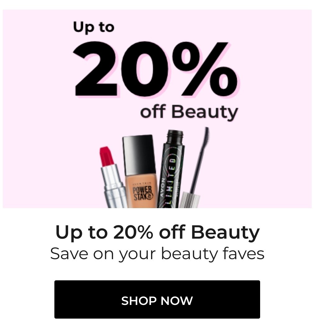 Happening NOW !! Check it out on this link online.shopwithmyrep.co.uk/avon/stephanie…
#20%off #buynowonline #beauty