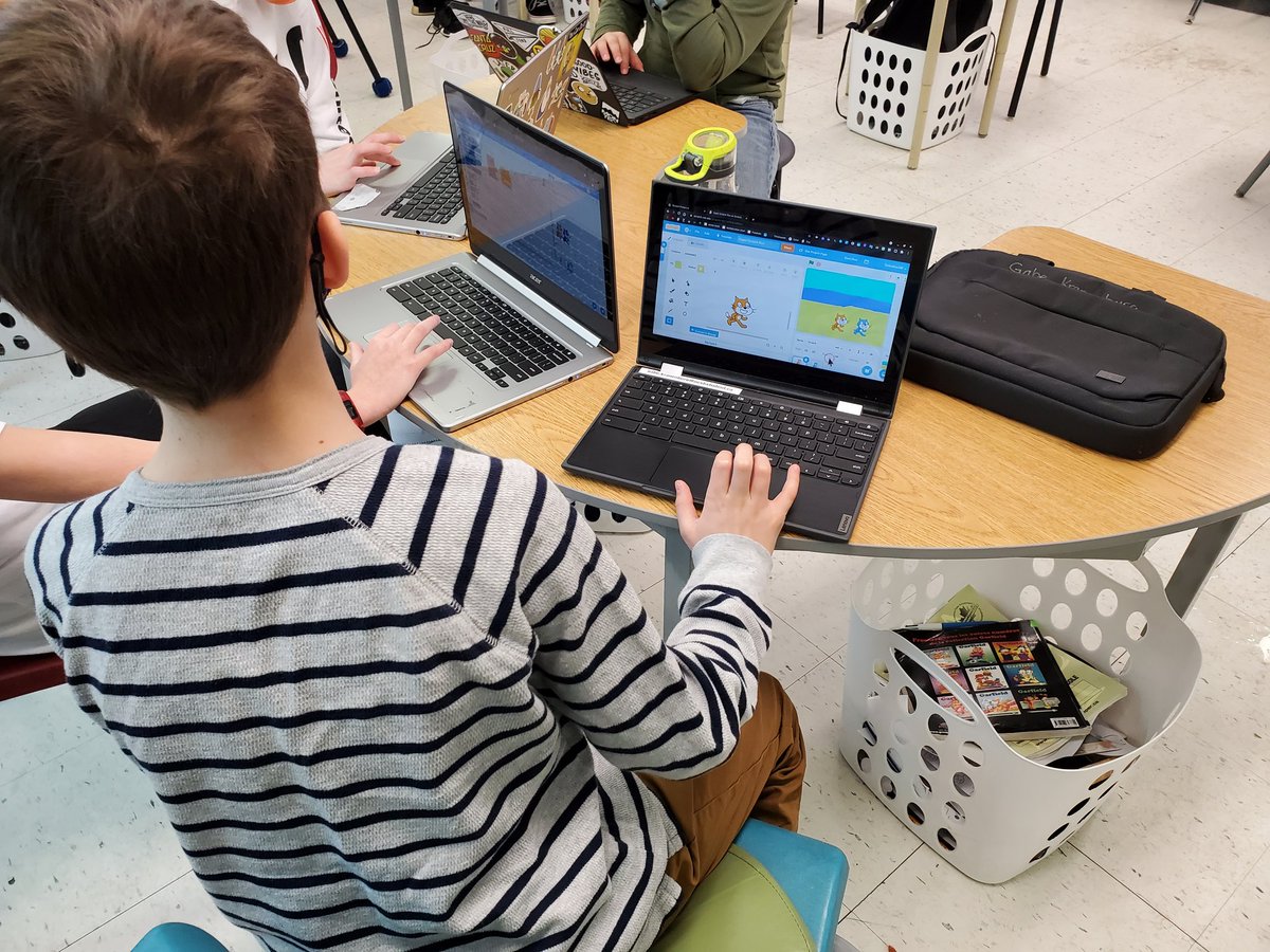 oksarge's tweet image. We have launched our @TLPCanada #codingquest game development for #stem week. The friends are busy developing game stories, coding games in @S4SCoding , creating music scores and websites for launch! @MrMacKenzie5 @YKrawiecki