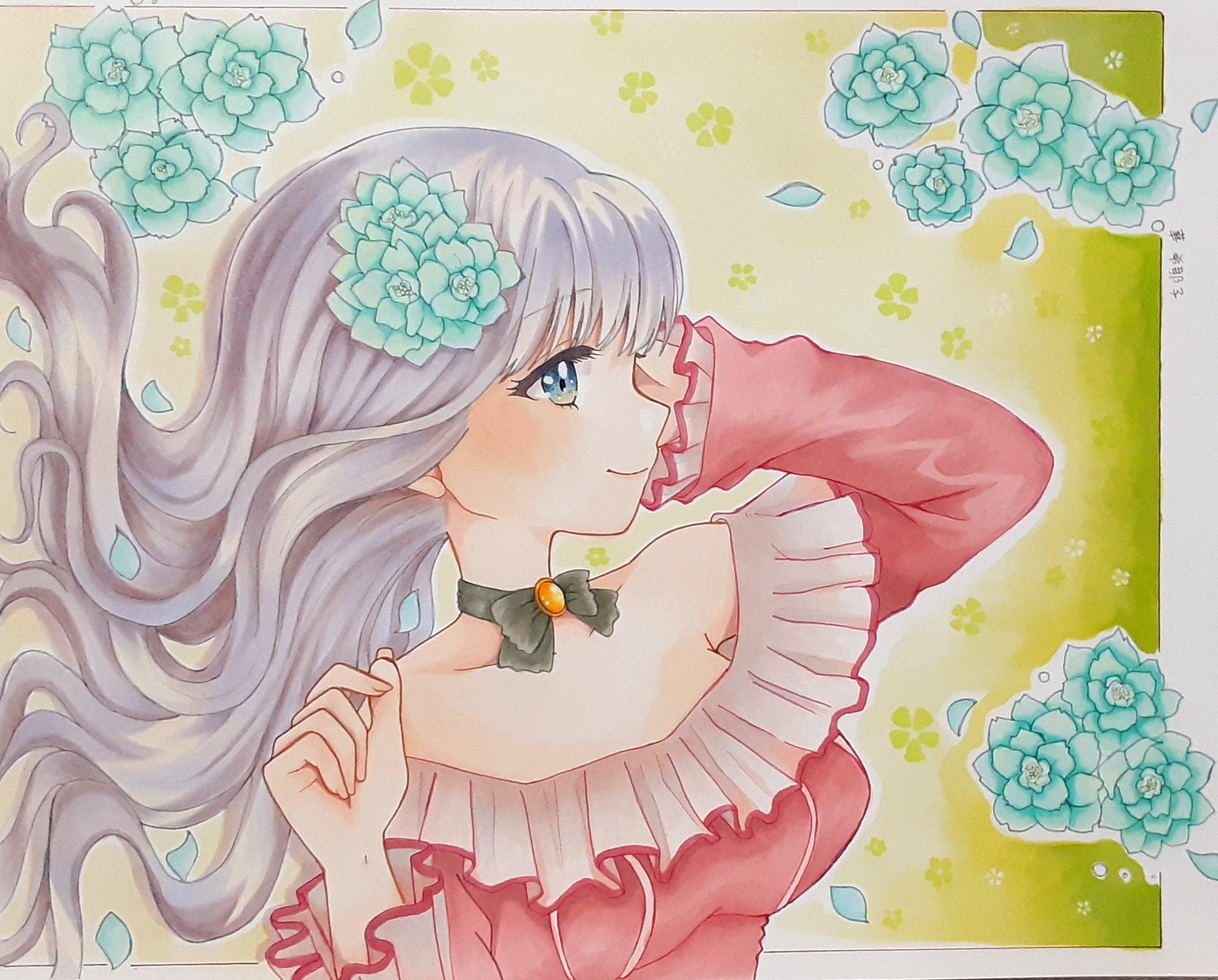 華 希那子 お嬢様的な女の子 この絵本当は向きが違うんですが 服をミスったのでこの向きで コピック オリジナル イラスト T Co X0w6sg7gds Twitter