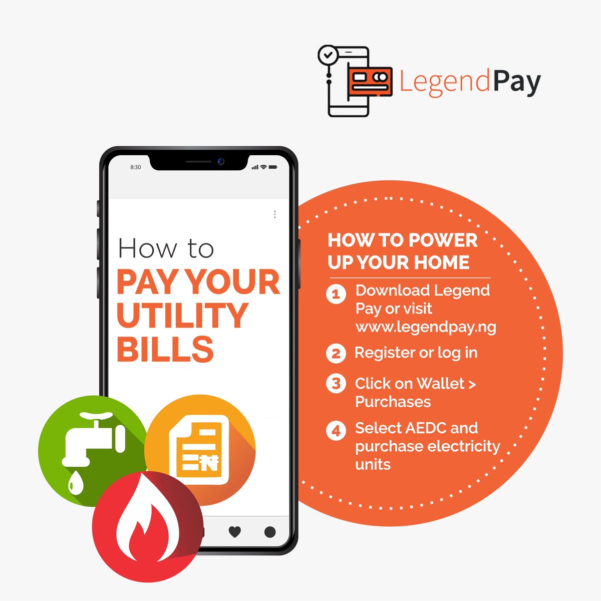 Paying your electricity bill does not have to be a hassle. Power up your home anytime and anywhere in just a few clicks with Legend Pay. 

All you have to do is follow these easy steps.

#LegendPay #EasySteps #Powerup