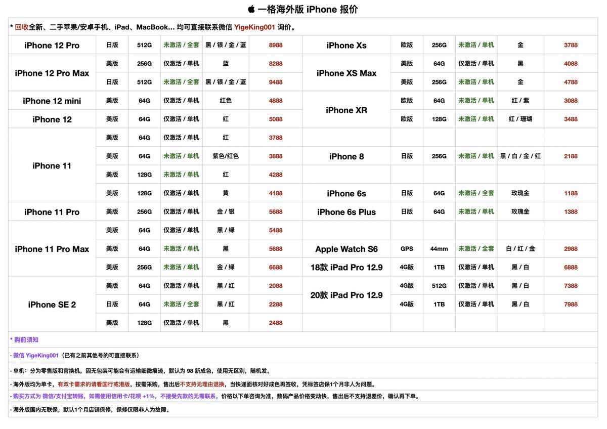 一格en Twitter 海外版iphone 全系列报价顶配iphone 12 Pro 系列差价大顶配ipad Pro 差价大要注意哦 美版 日版 欧版都是单卡 只有国行和港版是实体双卡 一格en Twitter 海外版iphone 全系列报价顶配iphone 12 Pro 系列差价大顶配ipad Pro 差价大要注意哦 美版 日版 欧版都是单卡 只有国行和港版是实体双卡