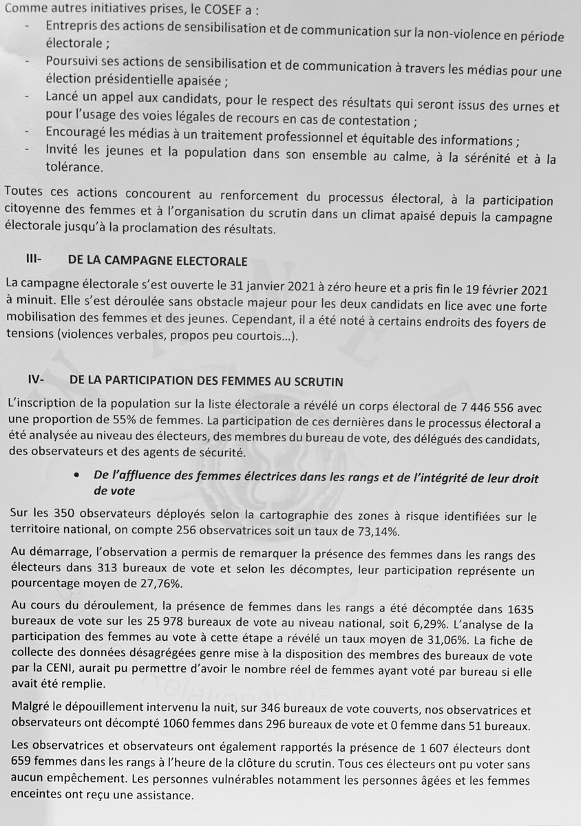 NigerWanep's tweet photo. Déclaration préliminaire du centre coordonné d’observation de la sécurité Électorale des femmes (COSEF)
@NigerWanep
@WANEP_Regional
@UNDPAfrica
@ecowas_cedeao
#ToutpourLinclusionduGenre https://t.co/BGMwYuBeLv
