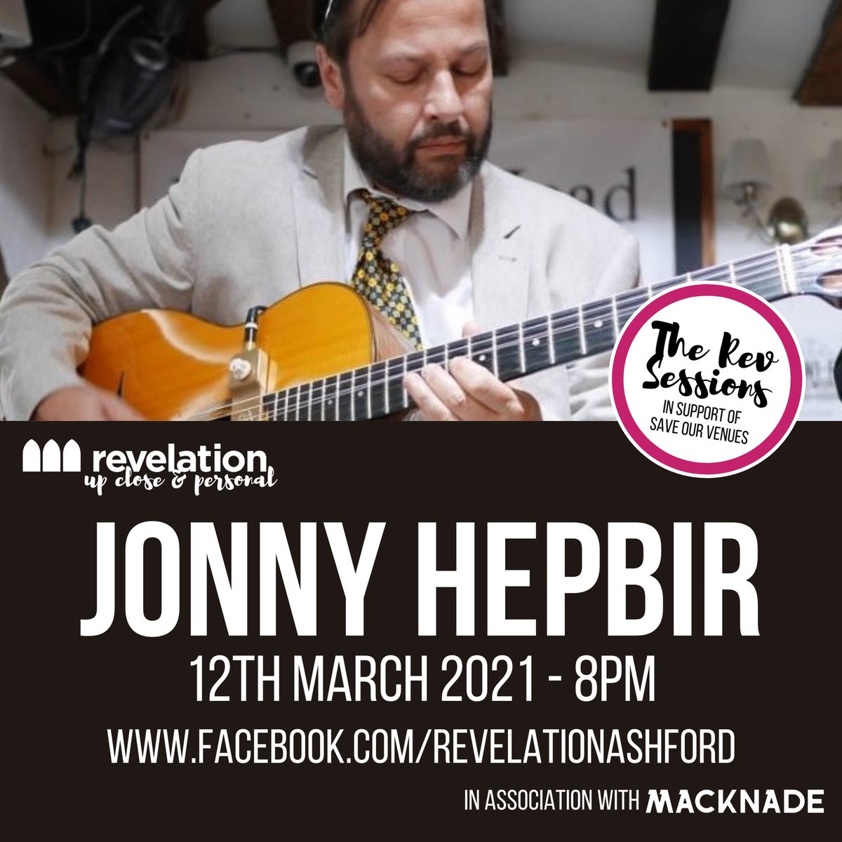 JonnyHepbir's tweet photo. Very happy to be doing this solo livestream on Friday 12th March 8pm for @RevelationAsh in support of #saveourvenues 
Revelation Ashford will be hosting Facebook live streams from 6 of our favourite Revelation performers Join us on our Facebook page https://t.co/GMaukWN2oJ https://t.co/eh4a6MKXV5