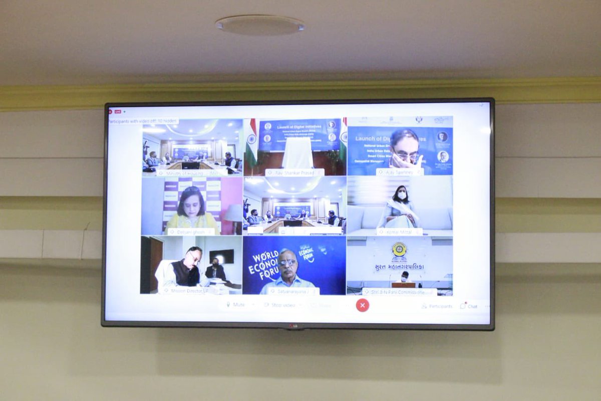 MoHUA_India's tweet photo. Hon’ble Minister for @GoI_MeitY Shri @rsprasad along with MoS H&amp;UA @HardeepSPuri launch the India Urban Data Exchange (IUDX) &amp; Smart Code through video conferencing. https://t.co/TPWnpwyGZR