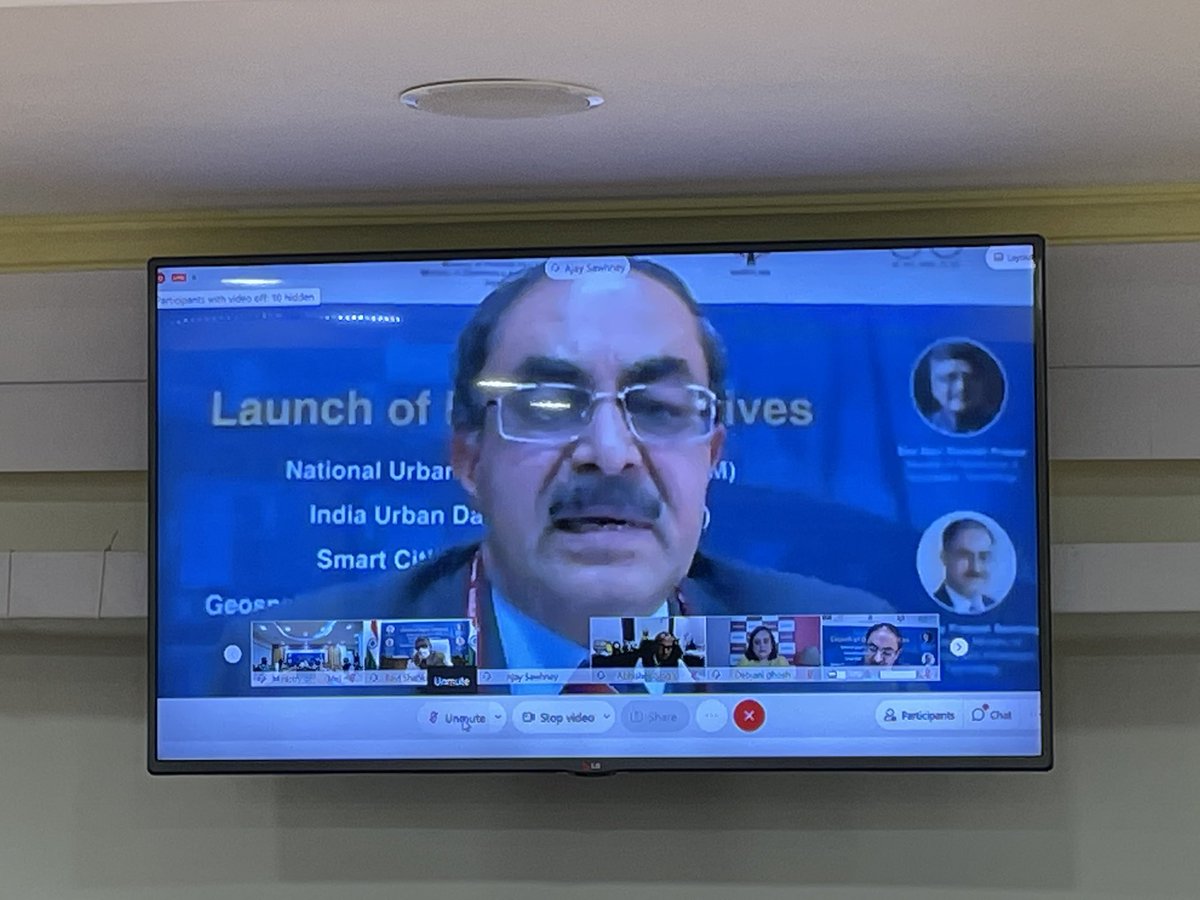 MoHUA_India's tweet photo. Hon’ble Minister for @GoI_MeitY Shri @rsprasad along with MoS H&amp;UA @HardeepSPuri launch the India Urban Data Exchange (IUDX) &amp; Smart Code through video conferencing. https://t.co/TPWnpwyGZR