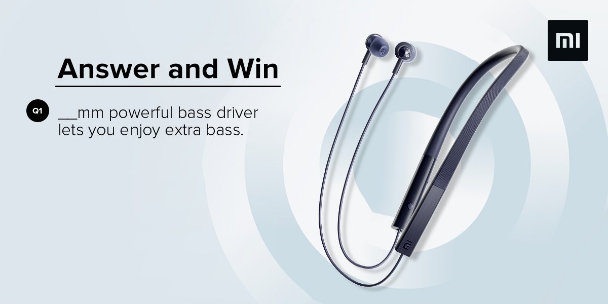XiaomiIndia's tweet image. Grab the Mi Neckband Bluetooth Earphones Pro for FREE!

RT with #MiSoundUnveil  and answer this question and stand a chance to win one.