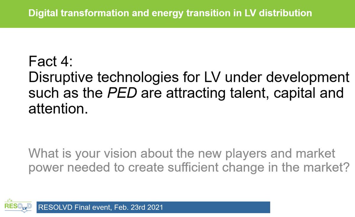 We had a very interesting discussion on the role of digitalization and associated technologies of distribution grids for the energy transition. 

These are the questions we asked to experts. We also appreciate your opinion on these issues😀⬇️

#RESOLVDFinalEvent #smartgrids