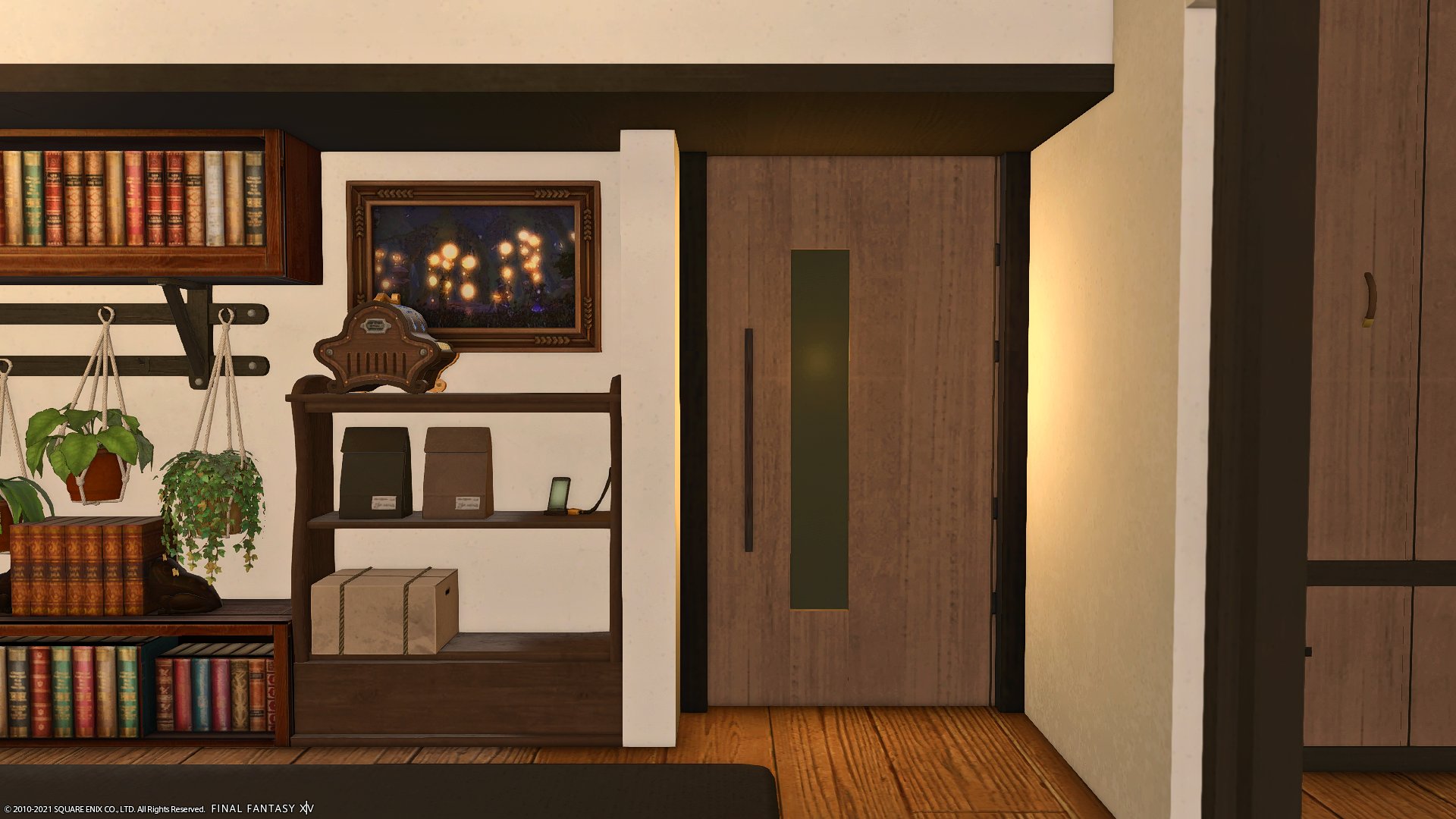 Twitter 上的 Tantan 天子さん風にssのドアの作り方を紹介するぜ 使う調度品はこいつらだ 結構多いな 設置数大丈夫か ショーケースのガラス面を囲うようにウッドステップを配置するぜ 浮かせがあるから頑張ってくれよな 配置が出来たらガラス面裏に