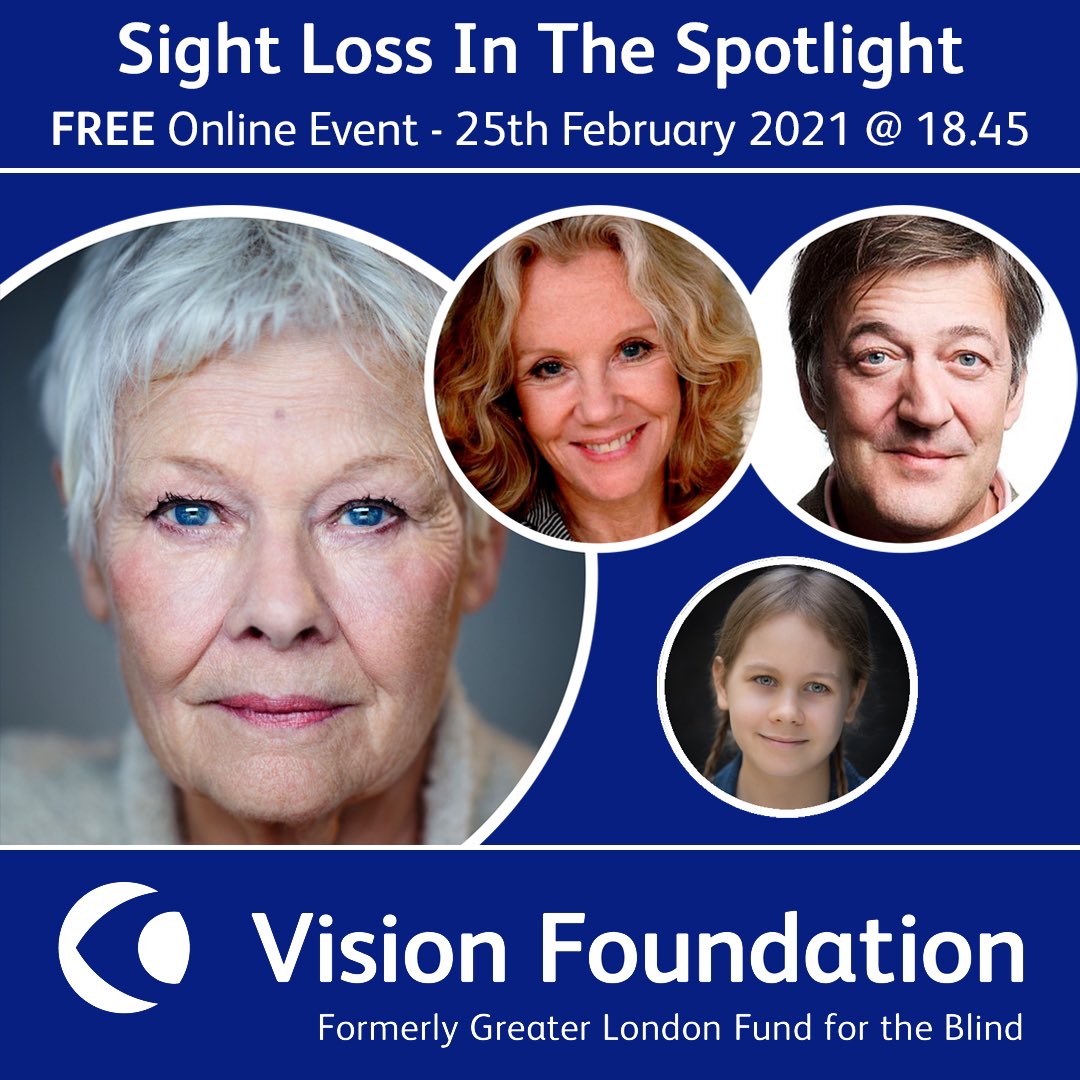 ERStollery's tweet photo. Catch Eleanor in conversation with Hayley Mills, Dame Judi Dench &amp; @stephenfry in #SightLossInTheSpotlight. Reflecting on the life of Sir John Mills &amp; the work of the @Vision_Fdn as they celebrate their centenary year! Register FREE here https://t.co/9GVEIu5cbj  #eleanorsvoice 🤩 https://t.co/GvruvsFweE