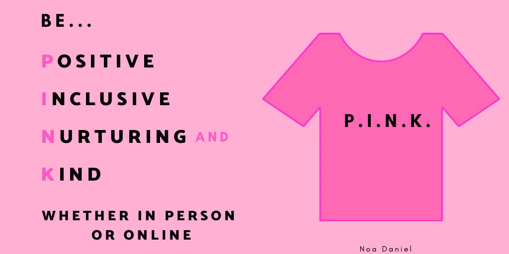 Tomorrow is #PinkShirtDay, and I love to refer to it as P.I.N.K. Shirt Day. Be Positive, Inclusive, Nurturing, and Kind whether in person or online. It’s an important year to learn about #digitalcitizenship, #cyberbullying and being vigilant to stop all forms of bullying.