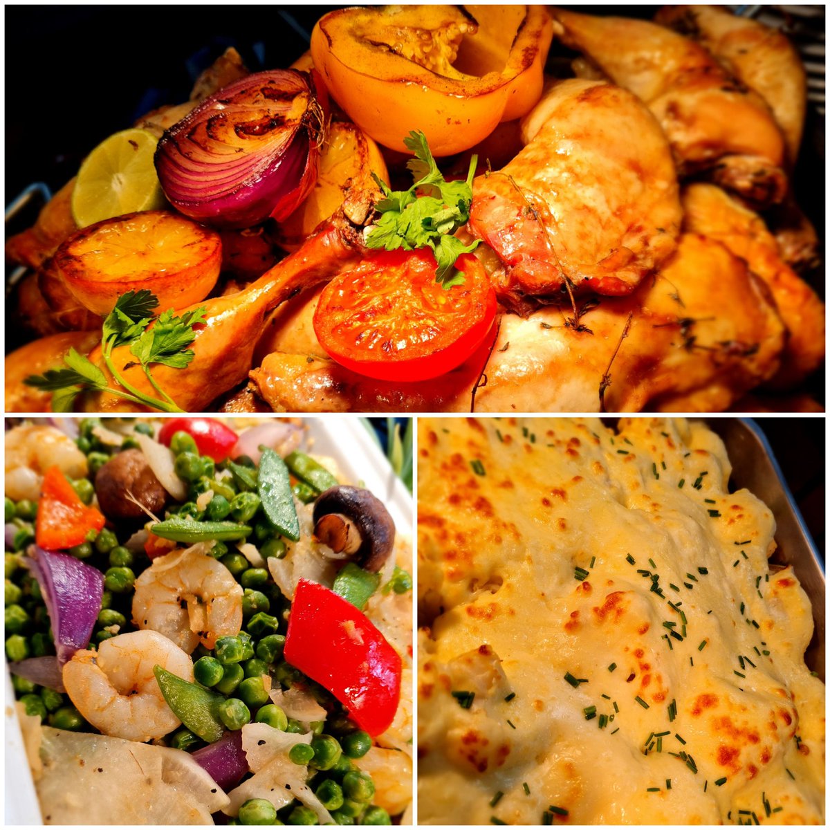 6thCanteen's tweet photo. What's your choice today @CSFCOfficial we have lemon & thyme roasted chicken leg, mixed bean strudel, prawn & three pea stir fry, pasta with yellow pepper, tomato & basil sauce #whichoneisyourfav #homemade https://t.co/8tjWUBo54Y