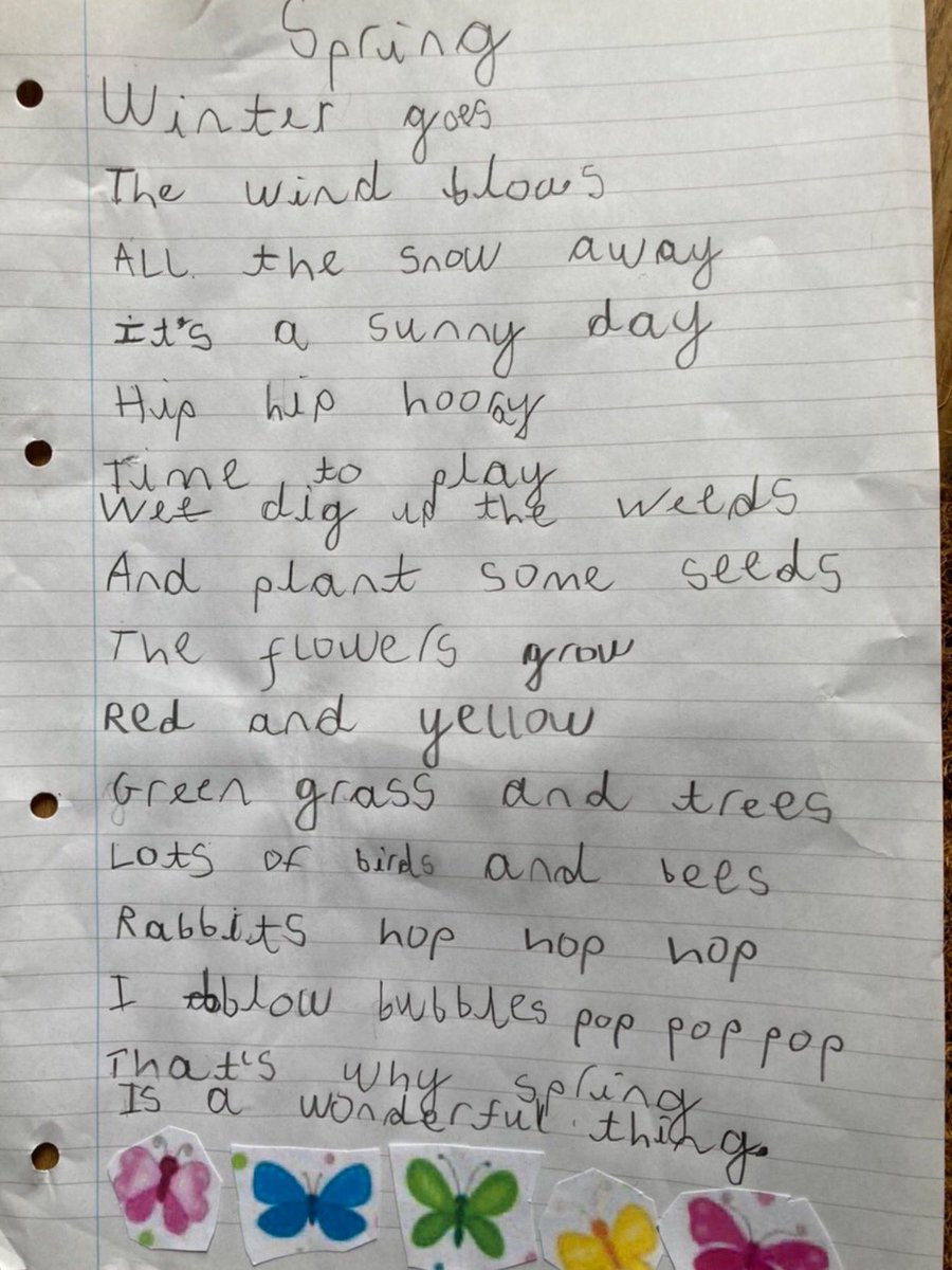 Robins_HMCS's tweet photo. This Year One Blackbird grouped rhyming spring words together and then wrote her own poem all about spring, well done 🌷💐🌻🌼🌸🌺🥀#StayHomeStaySafe #Phase1RemoteLearning #LearningAtHome #Blackbirds @MrsHughes_HMCS @HMC_School @wcc_schools @EYTagteam @BlackbirdsHmcs https://t.co/zCjJBCSbU9