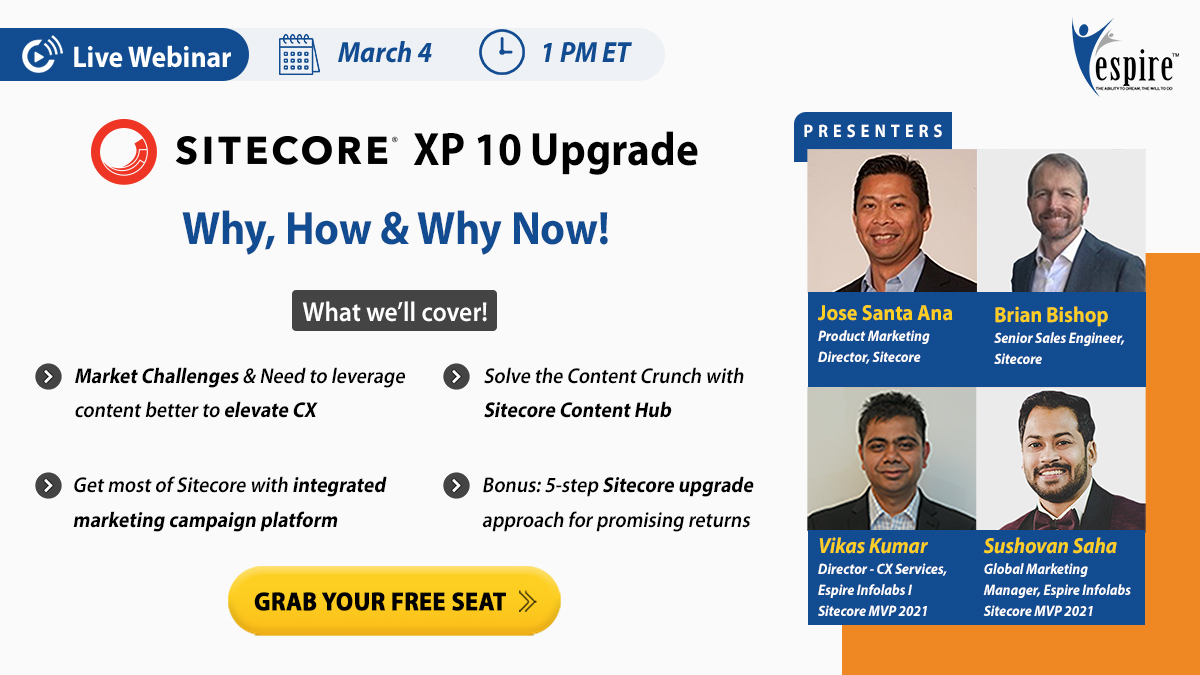 EspireInfolabs's tweet photo. #Content is the cornerstone for all #marketing &amp; #personalization initiatives,but the content crunch with marketing teams is real! In our upcoming #webinar, industry experts share key insights on how to leverage content better to elevate #CX.Register now!> https://t.co/qlldZ5fo9c https://t.co/bhnH8CwU9W