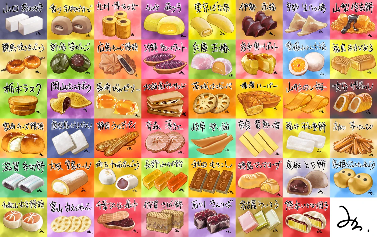 眺めているだけで楽しい！有名なお菓子を都道府県別にまとめたツイートが話題に！