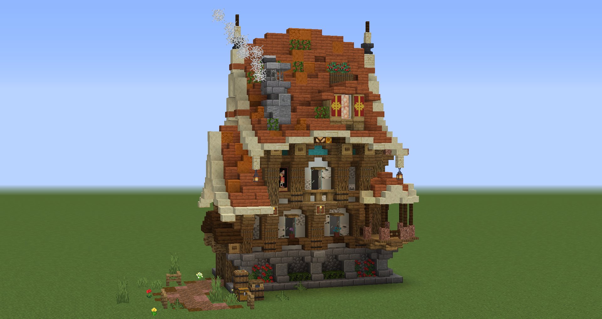 最中 Monaka 軽くファンタジー風の家を1軒 Minecraft マイクラ バニラ建築学部 T Co Fknzs9fkq2 Twitter