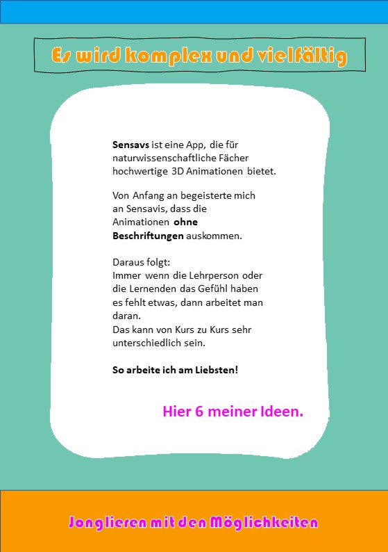 <a href="/Sensavis/">Sensavis</a> im Unterricht.
Ab morgen teile ich 6 Ideen zum Thema: Sensavis im Unterricht.
Für mich eine der tollsten Apps und mittlerweile unverzichtbar. Alle Beispiele sind aus dem Thema Anatomie, sie lassen sich aber problemlos übernehmen.
#twlz @EKV_klettverlag