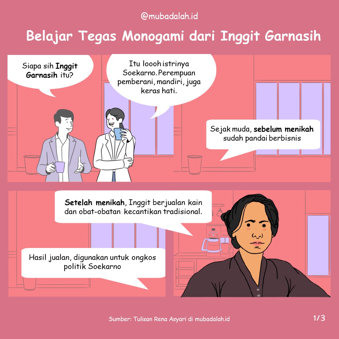 mubadalah_id's tweet photo. Inggit Garnasih adalah perempuan yg cerdas. Ia perempuan yg jago bersiasat. Kesiapsiagaan Inggit dlm menemani Soekarno tak dpt diragukan lg. Inggit tdk pernah mengucap kata menyerah.
#tokohperempuan #inggitgarnasih #indonesia #perempuan #monogamisaja #poligami #mubadalahid https://t.co/WDhBlxMapa