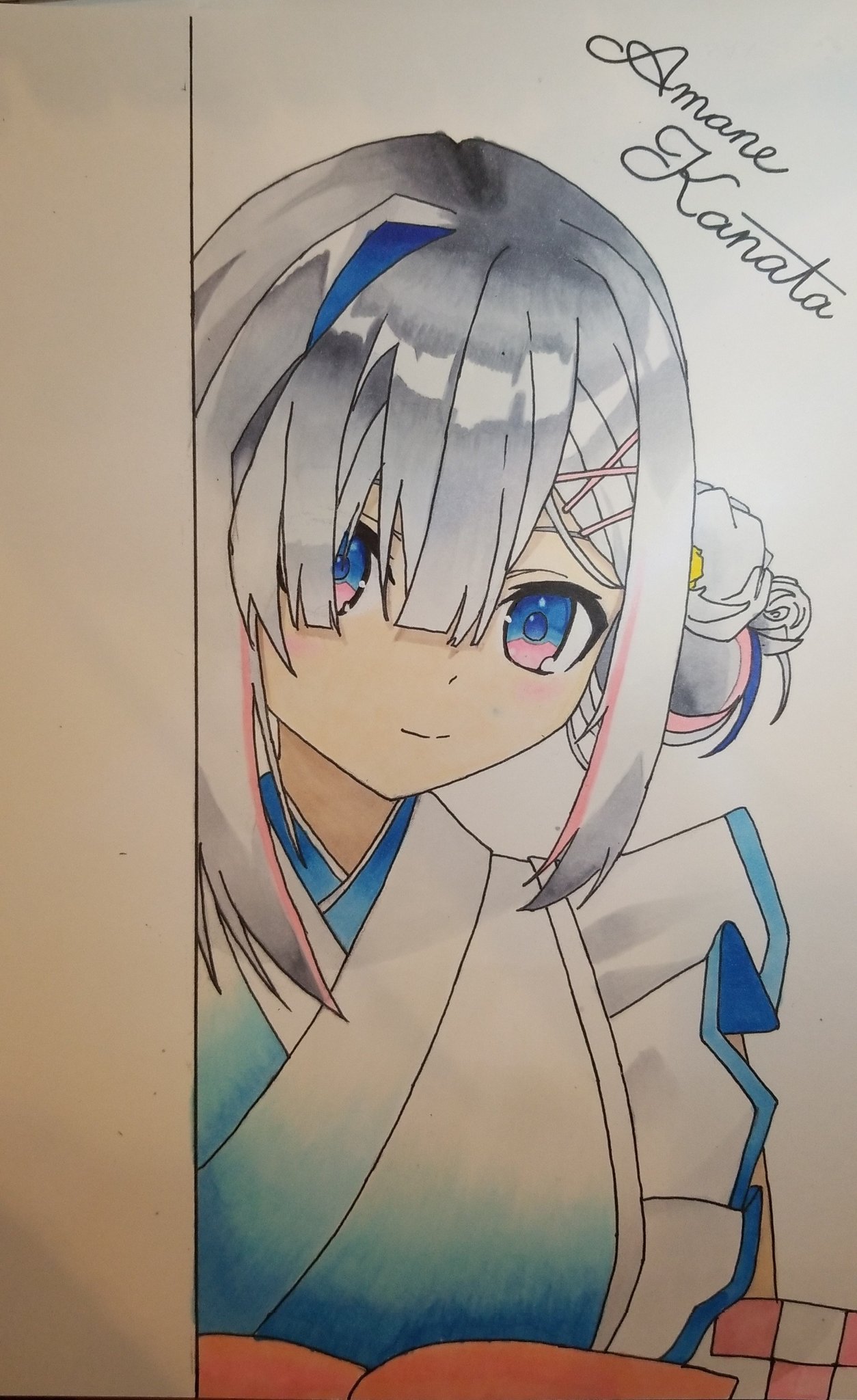 Tomo 天音かなたさん再チャレンジ コピック初使用 壁からひょっこりかなたん ﾁﾗｯ 天音かなた へい民 かなたーと T Co X0t6rspaoh Twitter