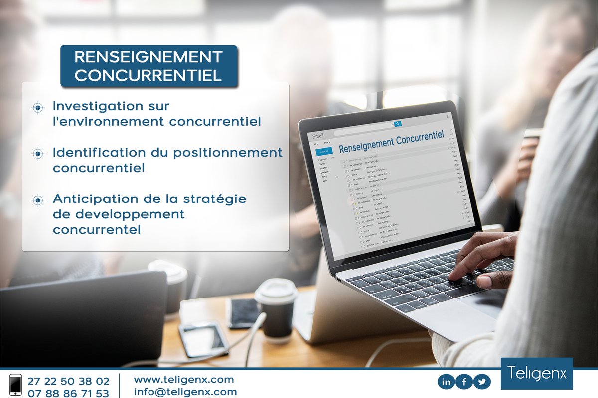 teligenx's tweet photo. #RENSEIGNEMENT CONCURENTIEL

Teligenx effectue des missions de renseignement concurrentiel. Nos investigations visent à compléter l’environnement concurrentiel du client par l’acquisition d’informations « à valeur ajoutée ».:
N’hésitez pas !  +225 0748132230

#Teligenx https://t.co/1W1kfjL04d