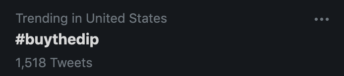 APompliano's tweet photo. LMAO you savages made #buythedip trend in the United States 😂 https://t.co/f0arb53Np0