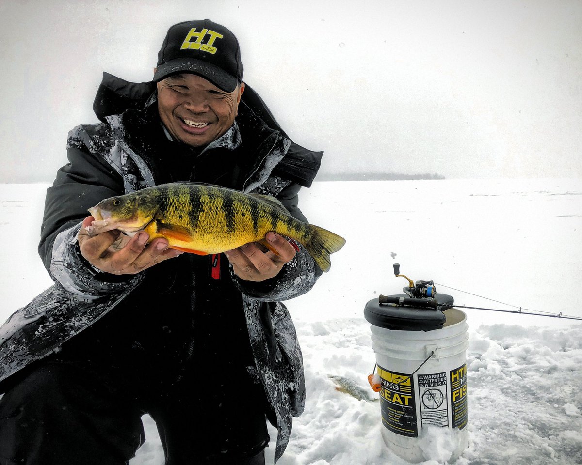 FishHardDave's tweet photo. No fear of snow storms in my @strikerbrands Predator suit, @htenterprises gear, @slab_grabbers, @grumpybaits Mini Gobies &amp; @liquidmayhem ! Does make the walking a bit tougher!🥶🥶🥶 #SlabGrabberLife #HTIceFishing #StrikerBrands #DaiwaCanada #Sunline #Stringease #LiquidMayhem https://t.co/j40yNmJXRL