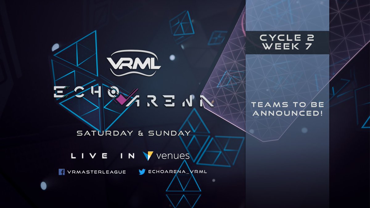 More #Venues matches, this weekend!

Stay tuned to find out which teams will be featured in this week's showcase✨🤖
🌐vrml.gg/echoarena
🗣️discord.gg/SBb628eJuQ
#EchoArena #VResports